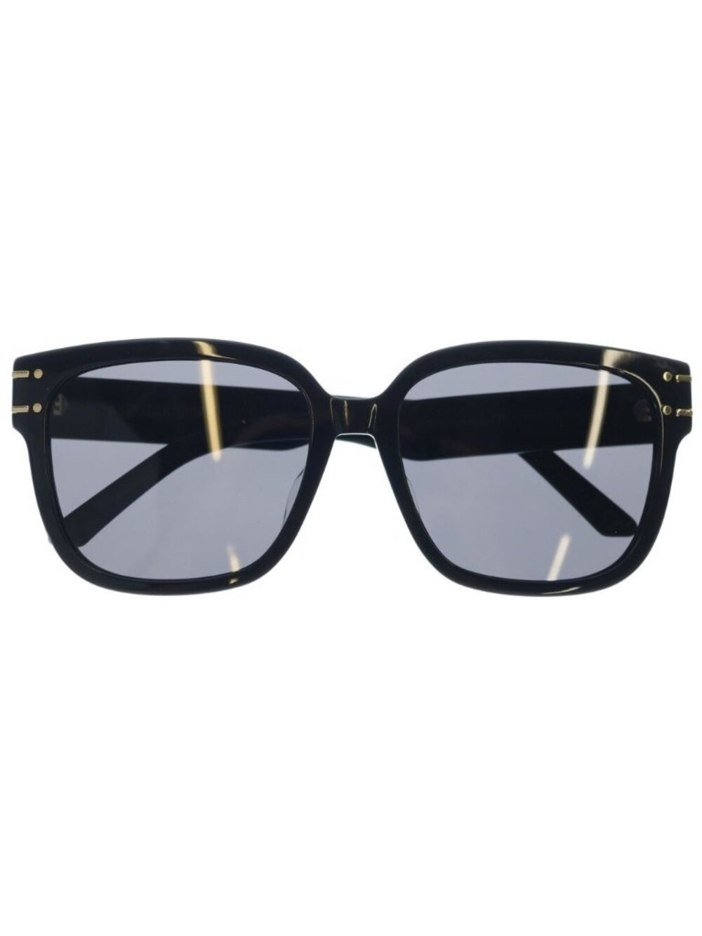 Dior Signature Logo Temple Sunglasses Black Gold Eyewear